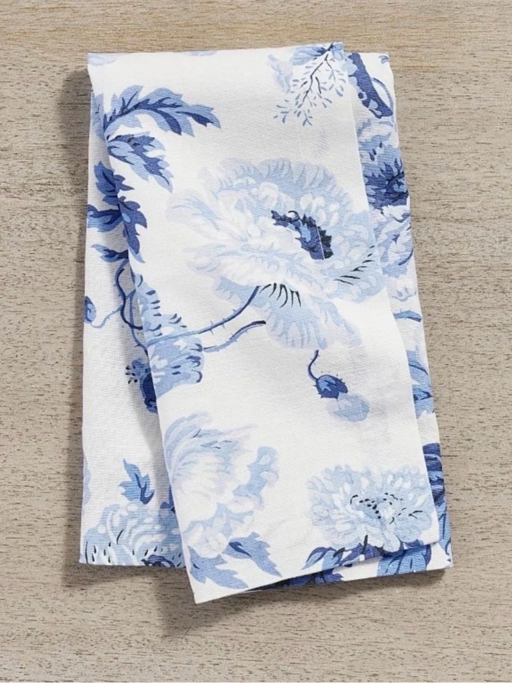 Pottery Barn Garden Floral Cotton/ Linen Napkins ~  ( Set of 4 )